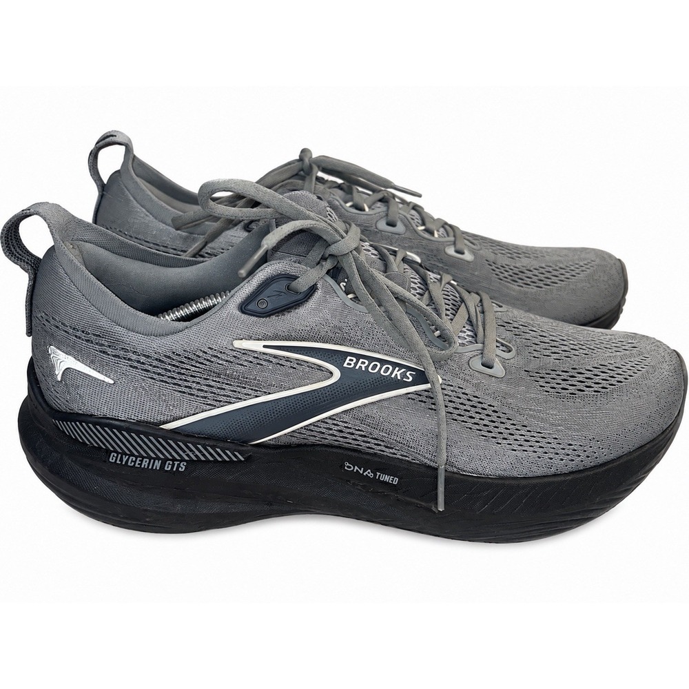 Brooks Mens GLYCERIN 22 GTS Gray Black Running Sneakers US 11.5